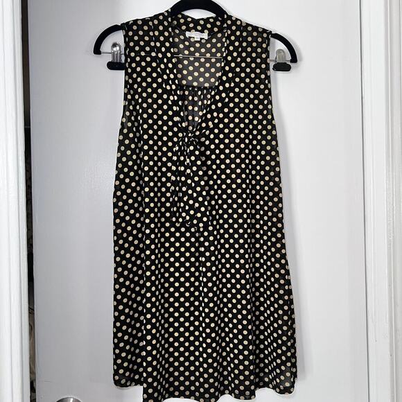 Siren Lily Maternity Polka Dot Tie Front Top Size Large Sheer Sleeveless Blouse - Picture 1 of 5